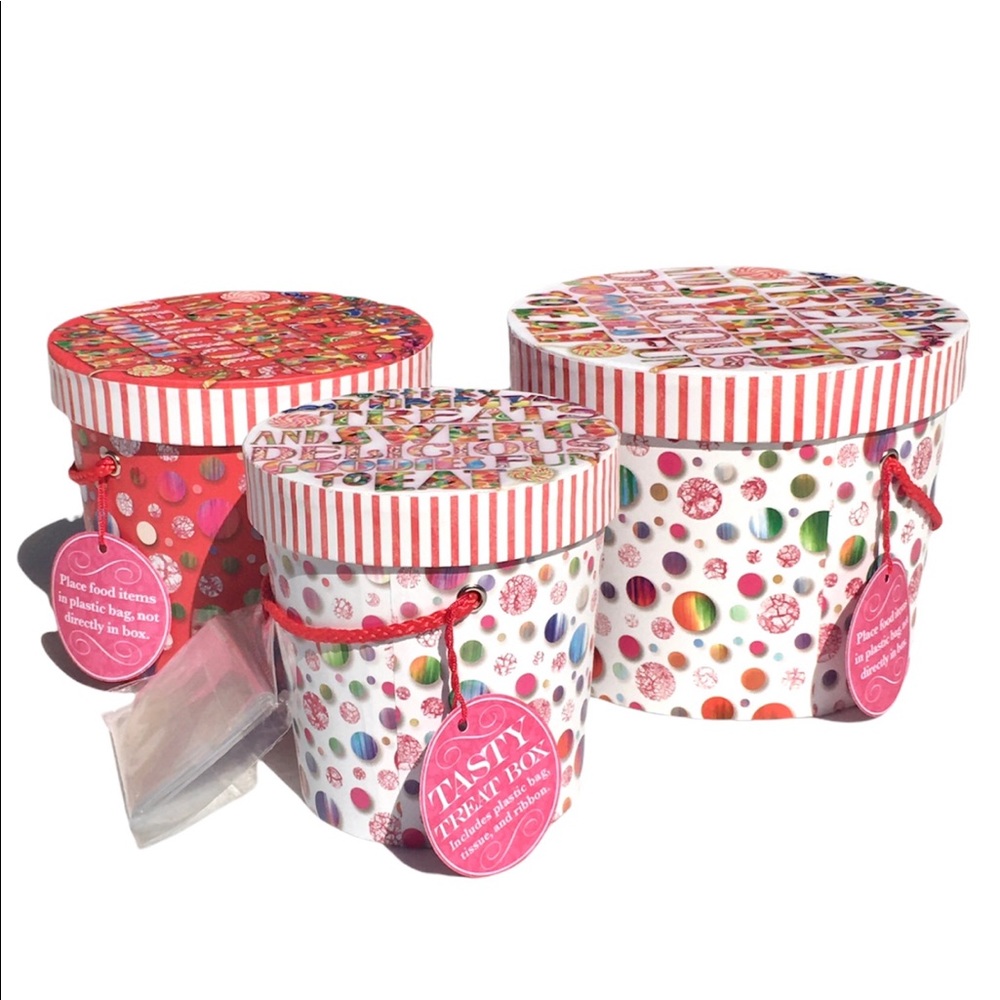 Punch Studio Colorful Candy Nesting Treat Gift Boxes with Accessories, Set of 3